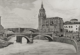 San Antón bridge, Bilbao, Spain, 1878.  Creator: Andrés Ovejero.