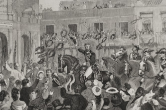 Triumphal entry of Martínez Campos into Havana on June 14, 1878. Creators: Juan Comba García, Andrés Ovejero.