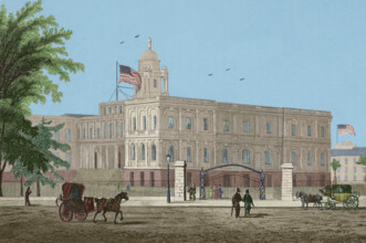 City hall, New York, 1837, (1850).  Creator: Jules Louis Arnout.