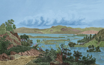 Mississippi flood, United States, 1837, (1850).  Creator: Victor-Marie-Felix Danvin.