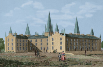 Old Kenyon at Kenyon College, Gambier, Ohio, United States, 1850.  Creator: Traversier.