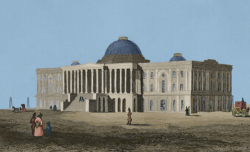 The building of the US Capitol...first phase of construction, Washington DC, 1837, (1850).  Creator: Jules Louis Arnout.
