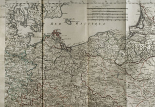 Map of the Baltic Sea coast, Prussia and Poland - Detail, 1765. War from 1755 to 1763. Creator: Jean de Beaurain.