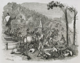 Repression by French troops after the Dos de Mayo Uprising, Madrid, Spain, 1808, (1853). Creator: Miranda.