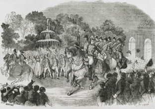 Triumphant entry of Ferdinand VII as King of Spain in Madrid, March 24, 1808, (1853). Creators: Miranda, Ildefonso Cibera.