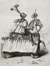 Don Alvaro de Luna wearing battle uniform, 1852.  Creator: Unknown.