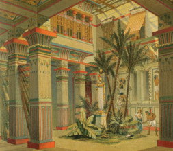 Interior of a room in an Ancient Egyptian house-palace, 1881.  Creator: Unknown.