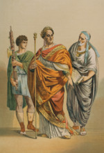 Flamen and his assistants, Ancient Rome, 1882. Creator: Unknown.