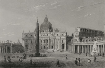 Basilica of Saint Peter, Vatican City, Rome, 1856. Creator: Unknown.