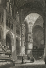 Interior view of Burgos Cathedral, Spain, 1853.  Creator: Antonio Roca Sallent.