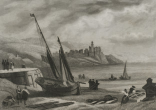 Basque Provinces, (Vascongadas), Guipuzcoa province, Fuenterrabia (Hondarribia)...1853. Creator: Antonio Roca Sallent.