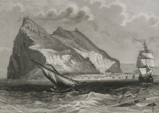 General view of Gibraltar, 1853.  Creator: Antonio Roca Sallent.