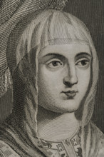 Isabella I, (1451-1504), Queen of Castile, (1474-1504), Queen consort of Aragon..., 1853.  Creator: Antonio Roca Sallent.