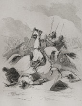 Battle of Araviana, (22 September 1359), War of the Two Peters..., Spain, 1853. Creator: Antonio Roca Sallent.