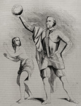 Christopher Columbus, (1451-1506), Navigator, cartographer and admiral, 1853.  Creator: Antonio Roca Sallent.