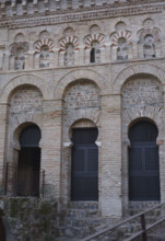 Detail of main façade, Cristo de la Luz Shrine, Toledo, Castile-La Mancha, Spain, 2022.  Creator: LTL.