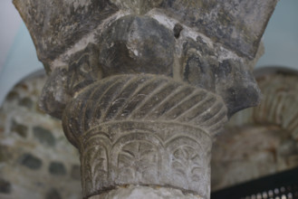 Visigothic capital, Cristo de la Luz Shrine, Toledo, Castile-La Mancha, Spain, 2022.  Creator: LTL.