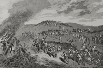 Battle of Calatanazor, (July 1002), Iberian peninsula, 1890.  Creator: Unknown.