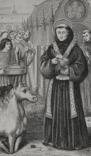 St Anthony of Padua, (1195-1231) wishing to demonstrate to a heretic...late 15th century (1877).  Creator: Unknown.