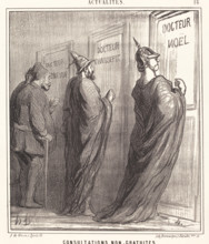 Consultations non gratuites, 1868. Creator: Honore Daumier.