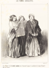 Les délégués du club central socialiste..., 1849.  Creator: Honore Daumier.	Les délégués du club central socialiste..., 1849. ...ont à l'unanimité repoussé la candidature de Jeanne Derouin!" - Oh! les...