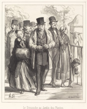 Le Dimanche au Jardin des Plantes, 1862. Creator: Honore Daumier.