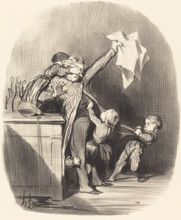 Plaisirs de la paternité, 1847. Creator: Honore Daumier.