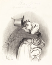 Rencontre de la payse, 1844. Creator: Honore Daumier.