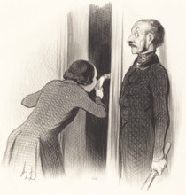 Un amant trop heureux, 1844. Creator: Honore Daumier.