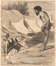 Présentation d'Ulysse à Nausica, 1842.  Creator: Honore Daumier.
