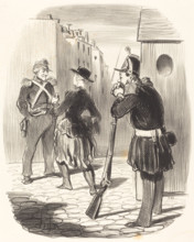 Ce satané Pigochard...faut toujours qu'y fasse la cour aux fââmes!...., 1848.  Creator: Honore Daumier.
