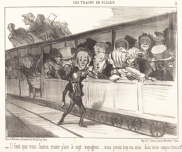 Il faut que vous fassiez encore place à sept voyageurs..., 1852. Creator: Honore Daumier.