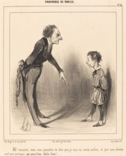 Ah! monstre, vous vous permettez..., 1840. Creator: Honore Daumier.
