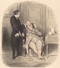 Ah! docteur... je crois bien que j'suis poitrinaire!..., 1847. Creator: Honore Daumier.