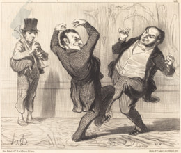 Attachés par leur grandeur au rivage de la Seine..., 1850. Creator: Honore Daumier.