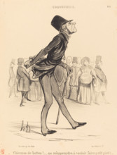 Chiennes de bottes! ...ça m'apprendra à vouloir faire petit pied!..., 1840.  Creator: Honore Daumier.
