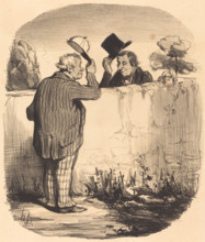 Deux bons voisins, 1847. Creator: Honore Daumier.