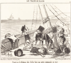 Ayant eu la fâcheuse idée d'aller faire une petite promenade en mer, 1852. Creator: Honore Daumier.