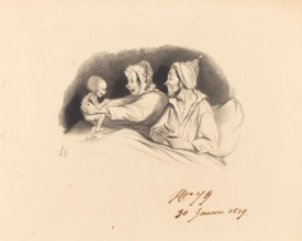 L'Éducation au Biberon, 1838.  Creator: Honore Daumier.