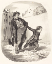 Un fils modèle, 1847. Creator: Honore Daumier.