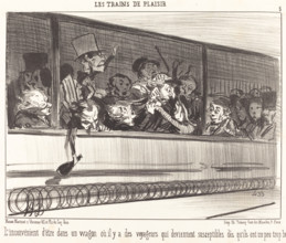 L'Inconvénient d'être dans un wagon..., 1852. Creator: Honore Daumier.