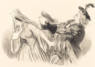 Hamlet, 1851. Creator: Honore Daumier.