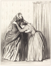 Oui, ma chère, mon mari a ravalé ma dignité de femme..., 1849. Creator: Honore Daumier.