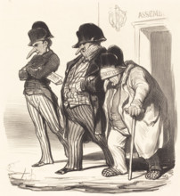 Les journaux Napoléoniens sortant de l'Assemblée Nationale..., 1848. Creator: Honore Daumier.