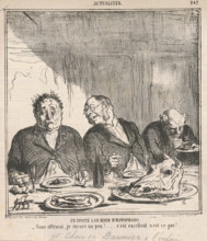 Un invité à un dîner d'hippophages: Vous offrirai-je encore un peu? C'est excellent..., Mar 24, 1865 Creator: Honore Daumier.