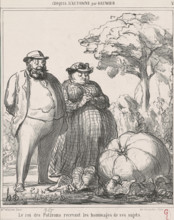 Le roi des potirons recevant les hommages de ses sujets, September 25, 1865. Creator: Honore Daumier.