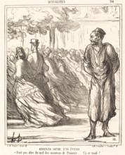 Réflexion intime d'un épicier, 1867.  Creator: Honore Daumier.