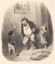 Allons, papa, fait encore trente-deux tours!, 1847. Creator: Honore Daumier.