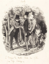 Le danger de vouloir visiter un site par trop sauvage, 1845.  Creator: Honore Daumier.