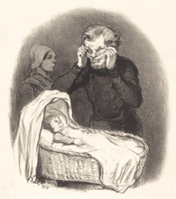 Un père heureux, 1846. Creator: Honore Daumier.